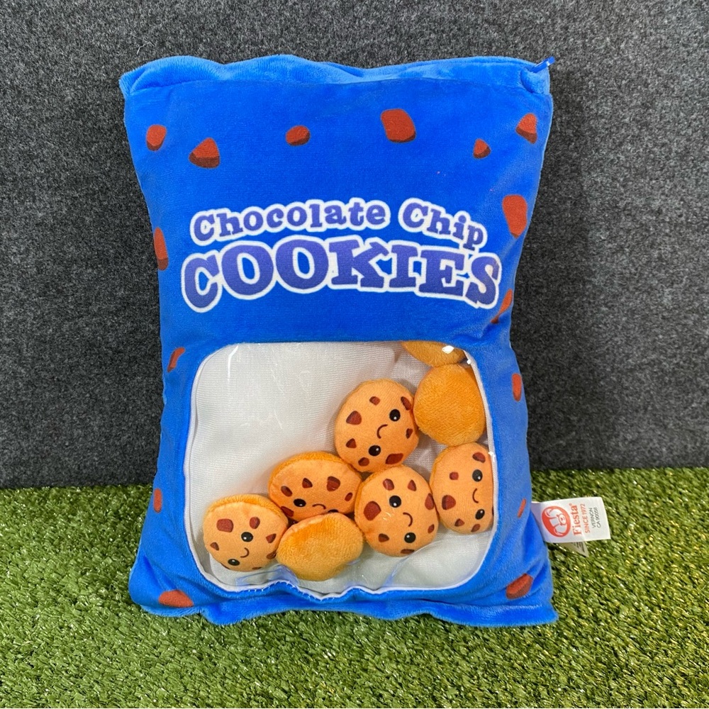 Fiesta Blue Plush 12" Chocolate Chip Cookies Toy Bag and Pillow